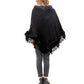 Black Fur and Fringe Poncho