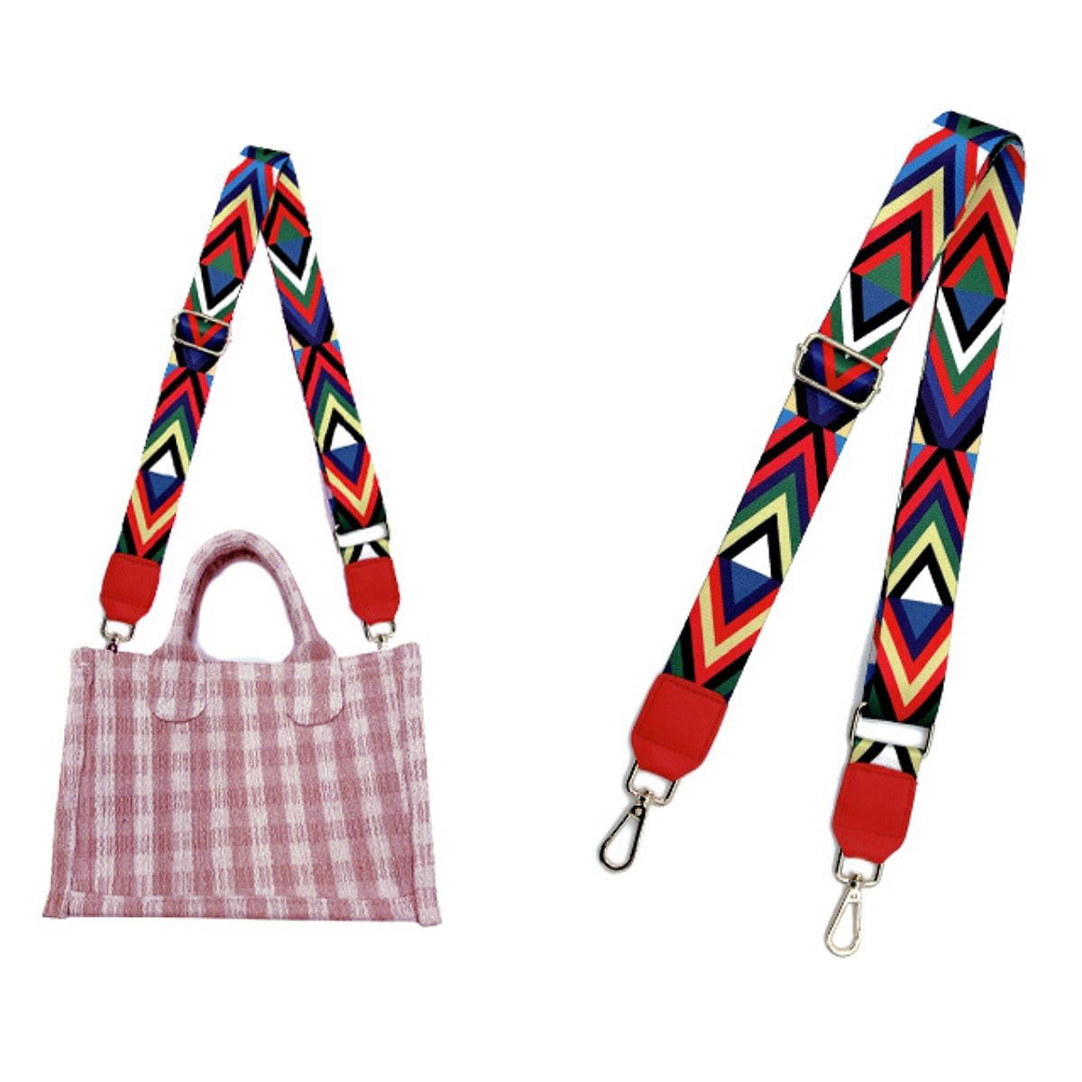 Multi Chevron Red Bag Strap