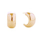 Hoop 14K Gold Small Moon Wide Earrings for Women