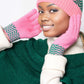 Pink Green Zig-Zag Gloves