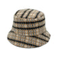 Orange Plaid Woolen Bucket Hat