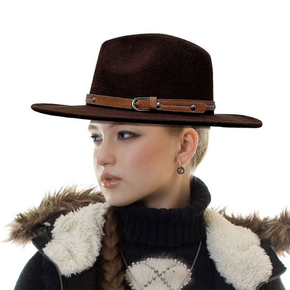 Buckle Brown Wide Brim Fedora