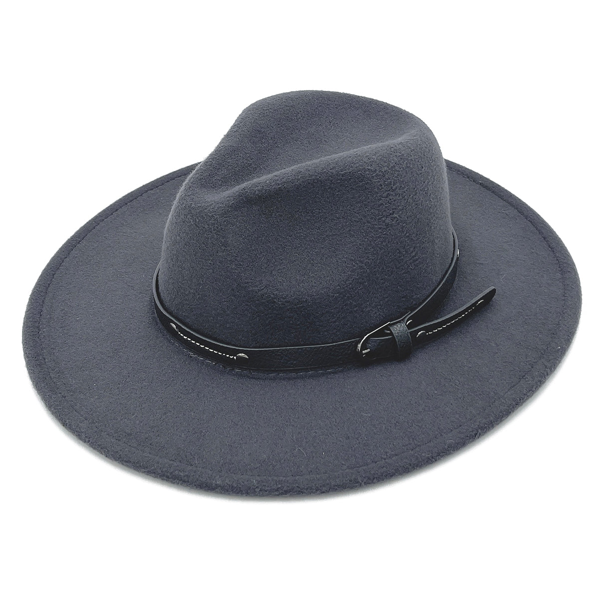 Buckle Gray Wide Brim Fedora