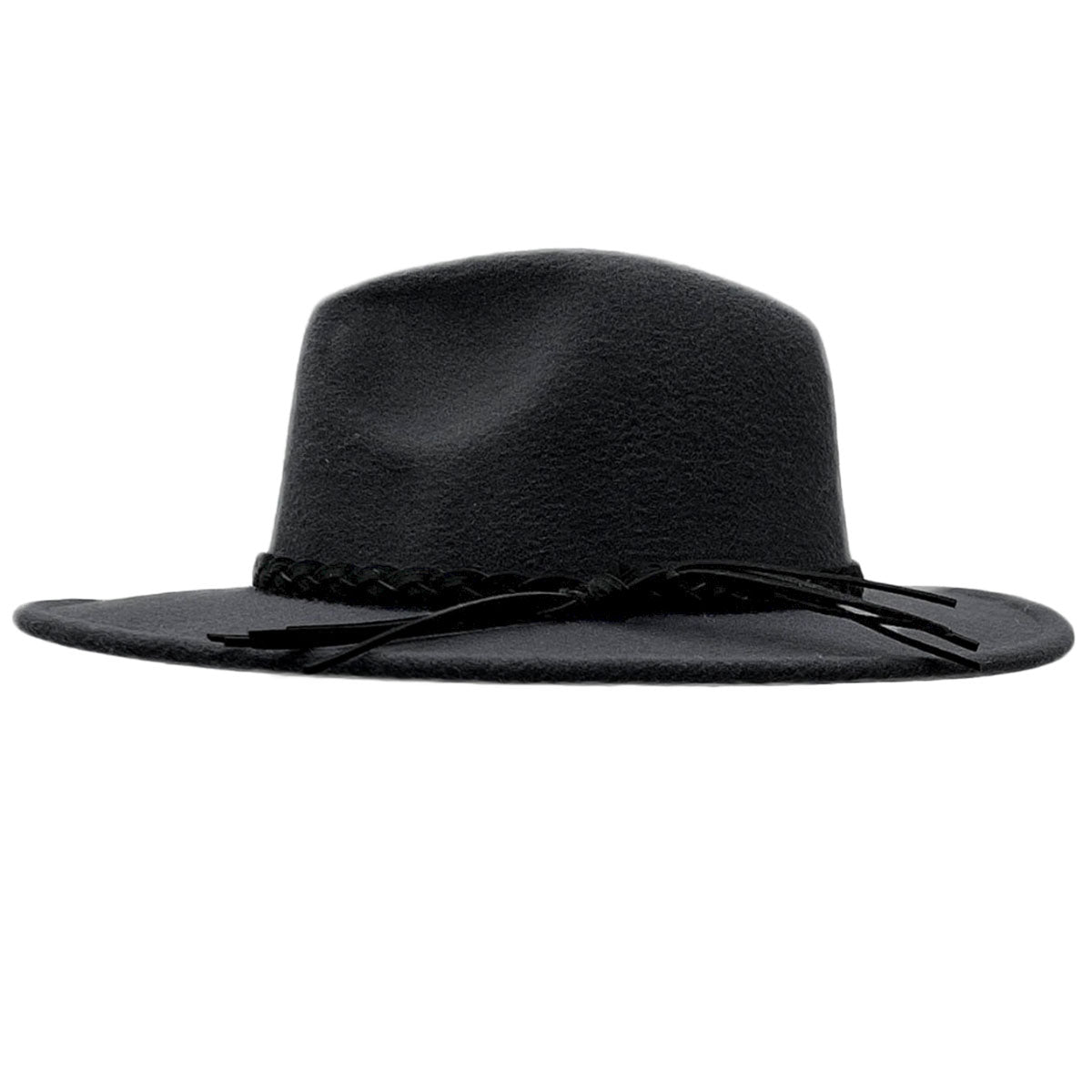 Braided Gray Wide Brim Fedora