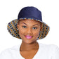 Navy Geometric Reversible Bucket Hat
