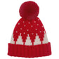 Beanie Hat Acrylic Red Snowing Pom Hat for Women