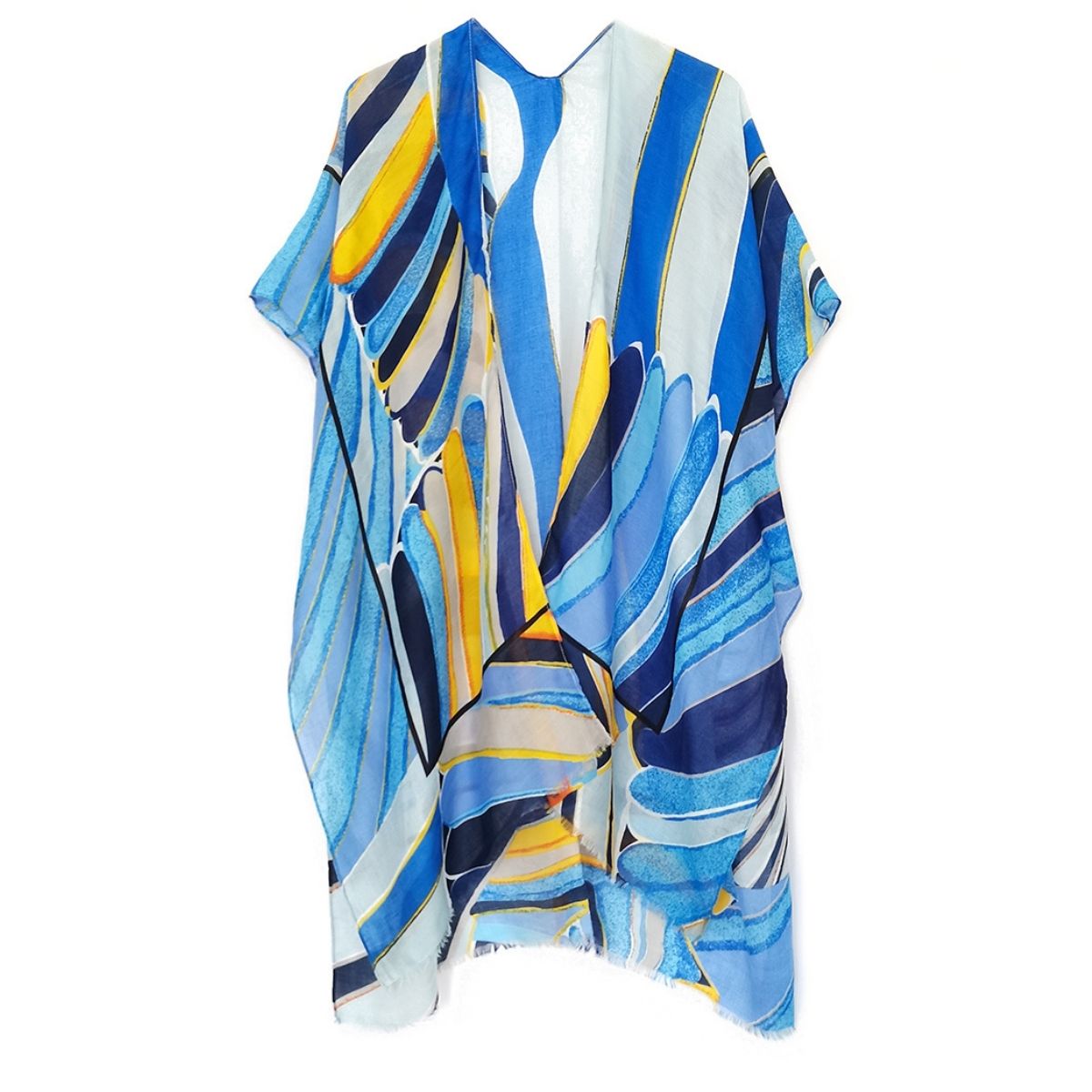 Blue Abstract Print Kimono