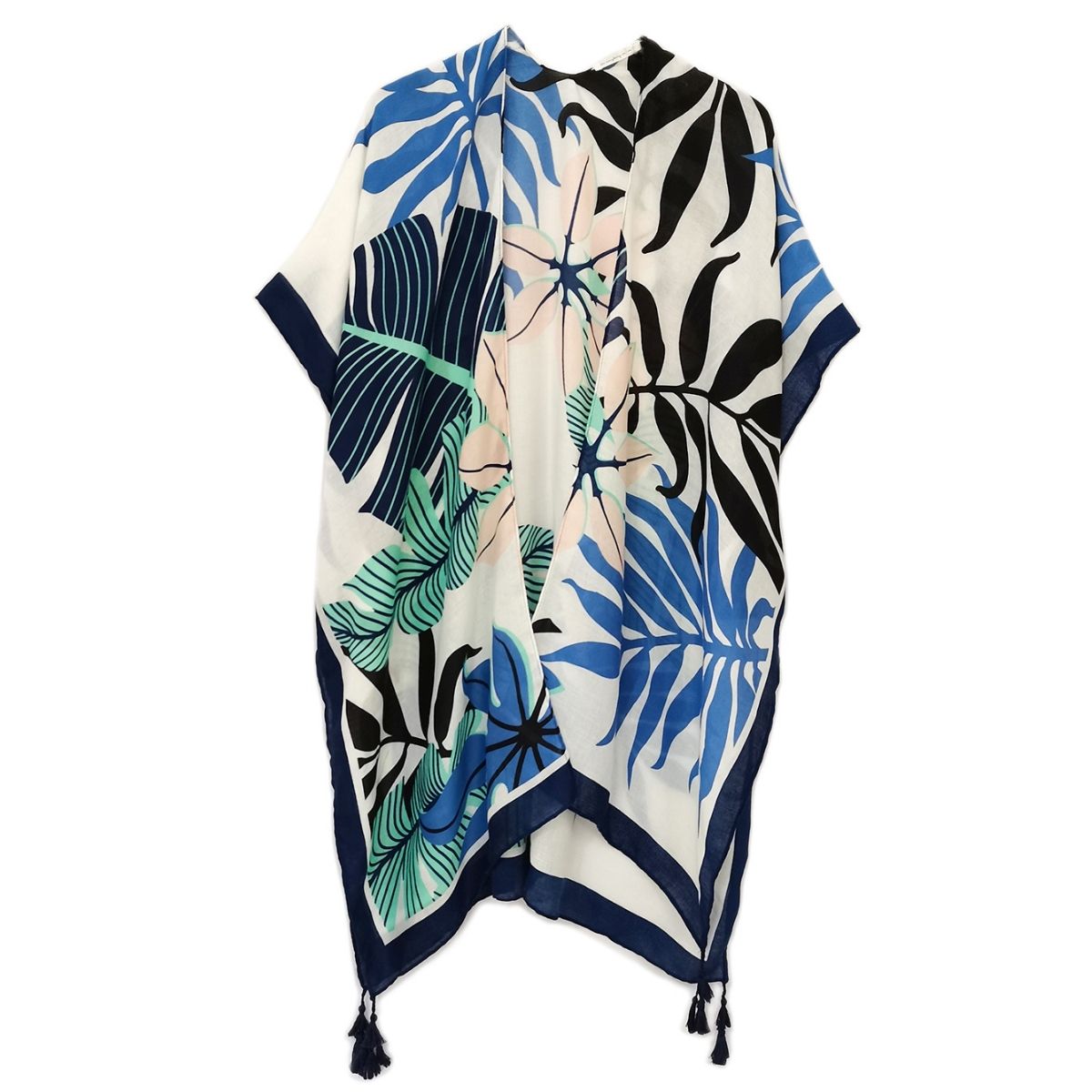 Navy Palm Tree Tropical Kimono