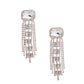 Rose Gold Radiant Crystal Fringe Earrings