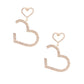 Gold Pave Drop Heart Earrings
