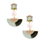 Olive Pearl Crystal Earrings