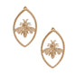 Gold Marquise Bee Earrings