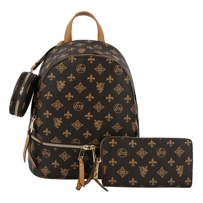 Brown Monogram Backpack Set