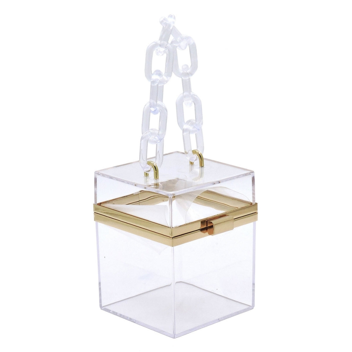 Clear Boxy Crossbody Clutch