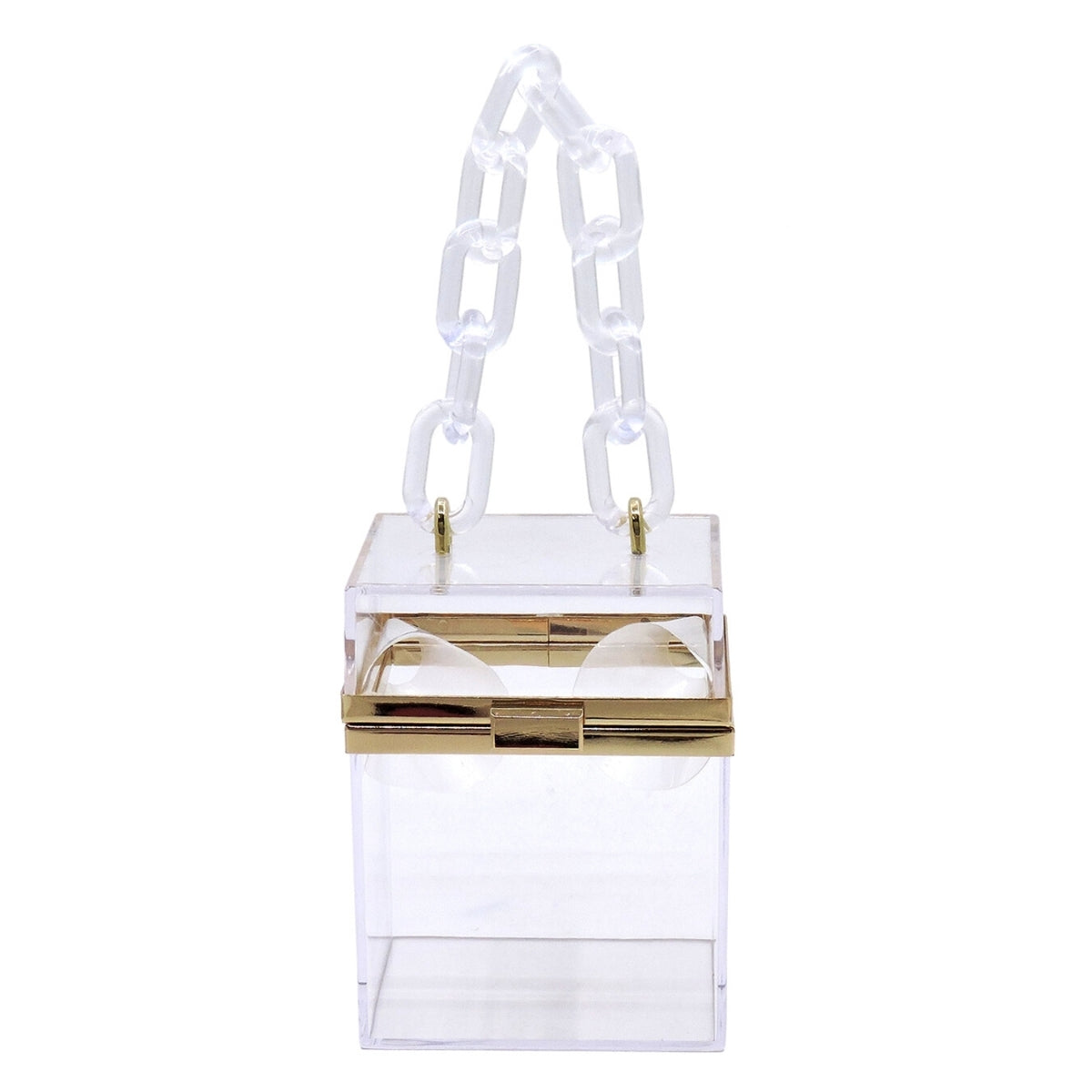 Clear Boxy Crossbody Clutch