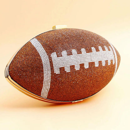 Brown Football Hardcase Clutch