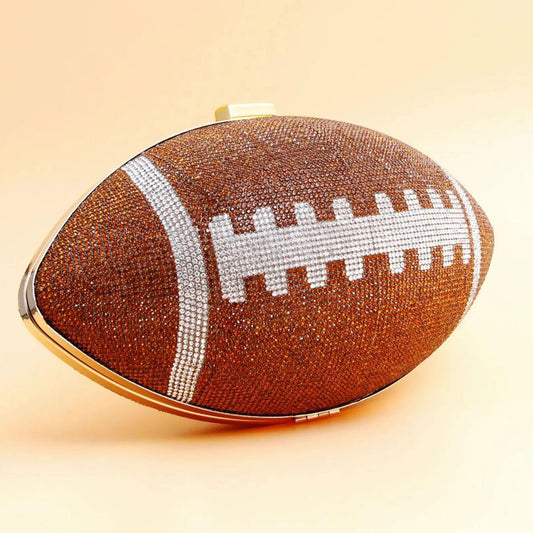Brown Football Hardcase Clutch