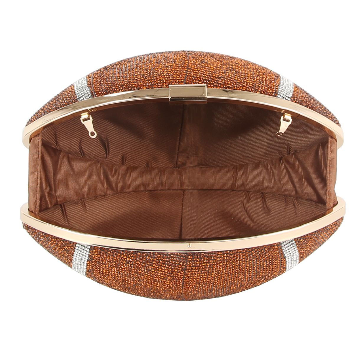 Brown Football Hardcase Clutch