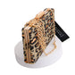 Gold Leopard Sequin Hardcase Clutch