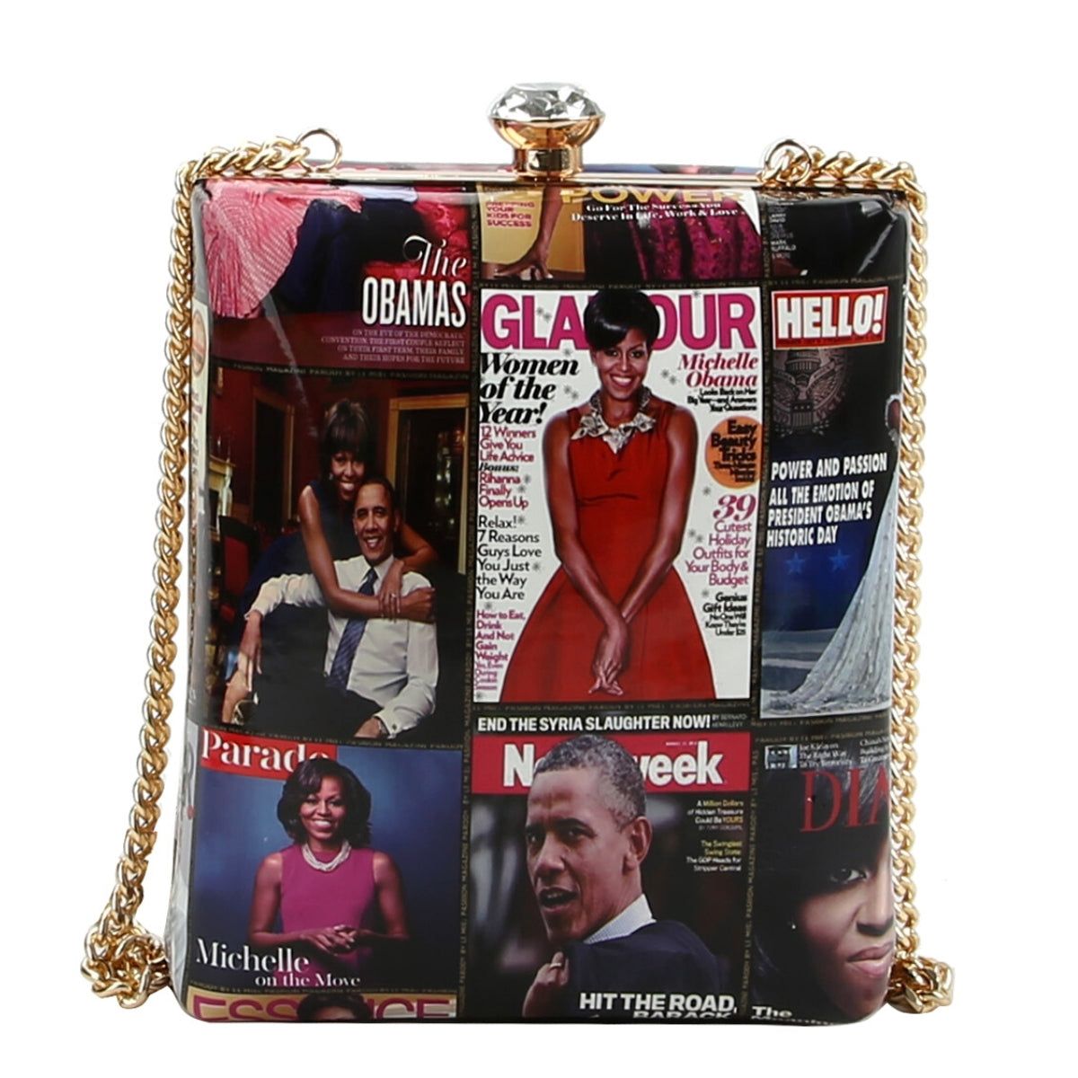 Multi Color Obama Rectangle Clutch
