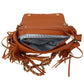 Brown Moto Jacket Fringe Crossbody