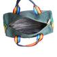 Blue Rainbow Strap Barrel Handbag