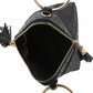 Black Ostrich Triangle Clutch