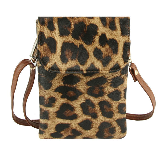 Leopard Flap Snap Mobile Crossbody