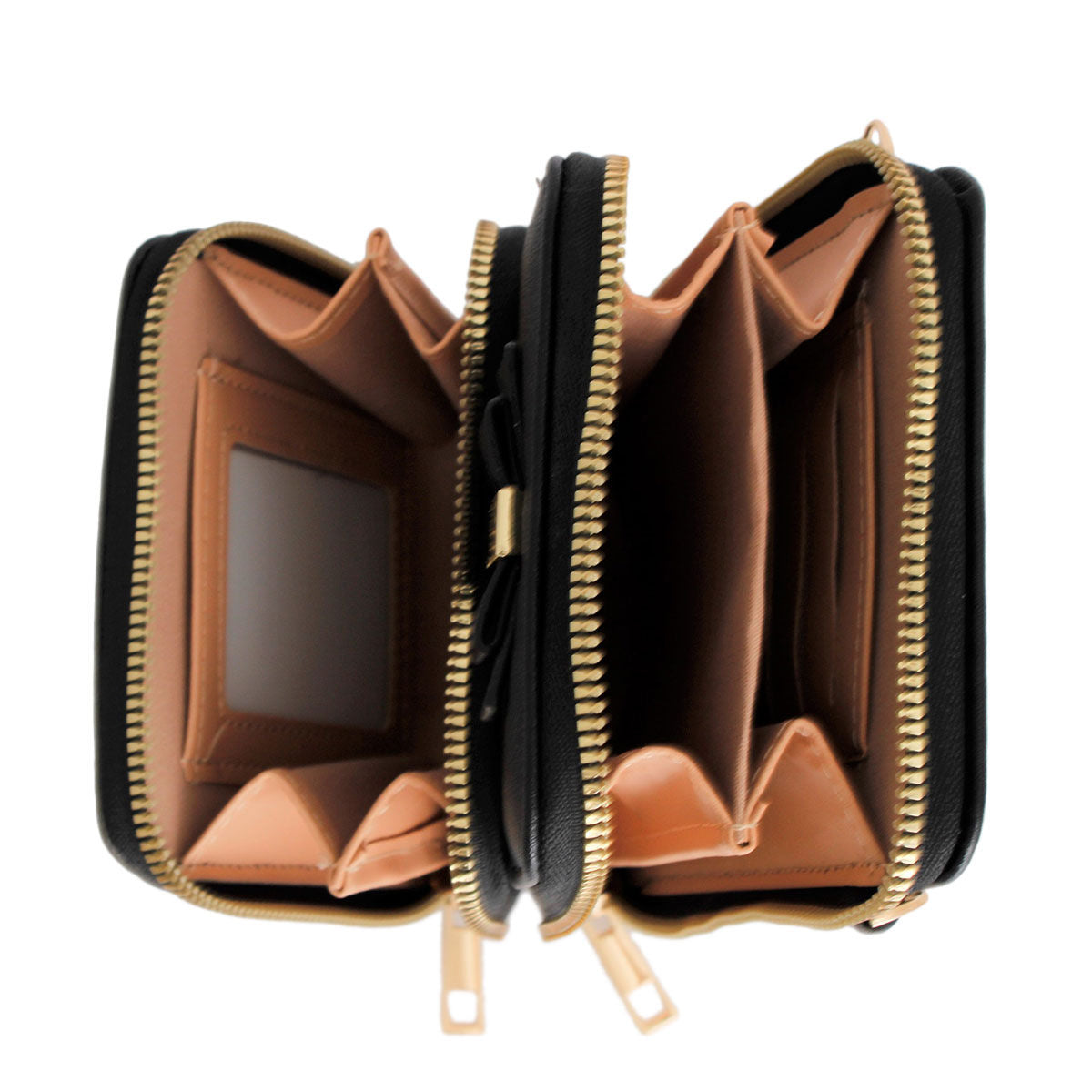 Black Triple Pocket Mobile Crossbody