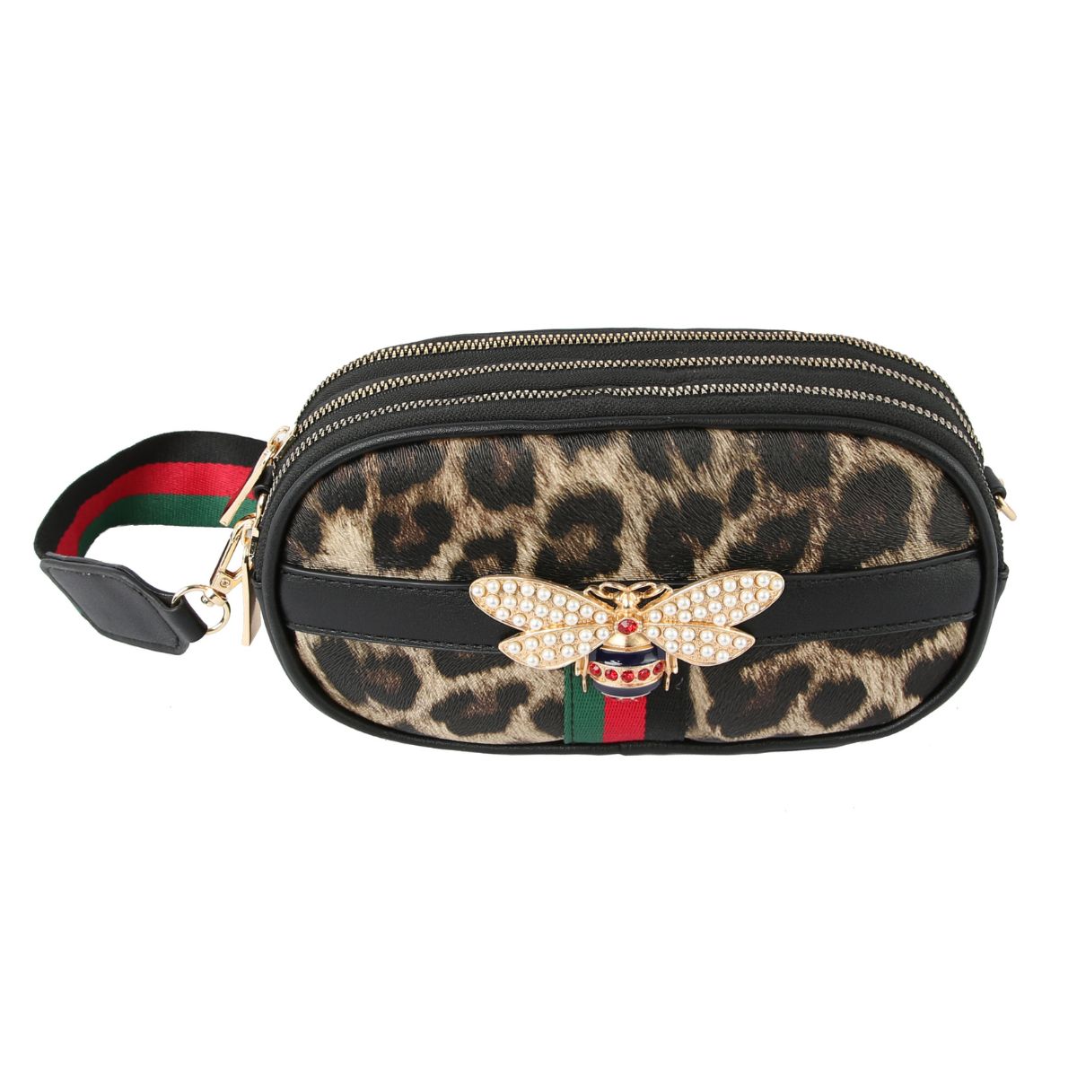 Leopard Triple Compartment Fanny Pack
