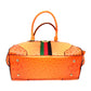 Bright Orange Ostrich Croc Bee Bag Set