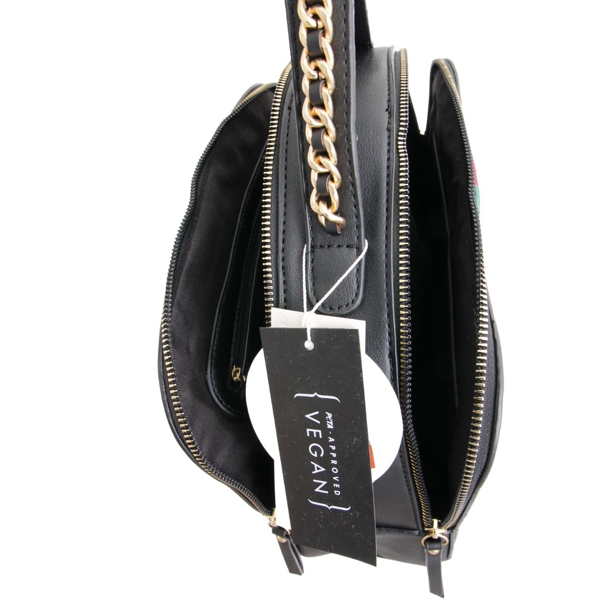 Black Stripe Top Handle Handbag Set