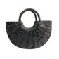 Black Semicircle Pleated Handbag