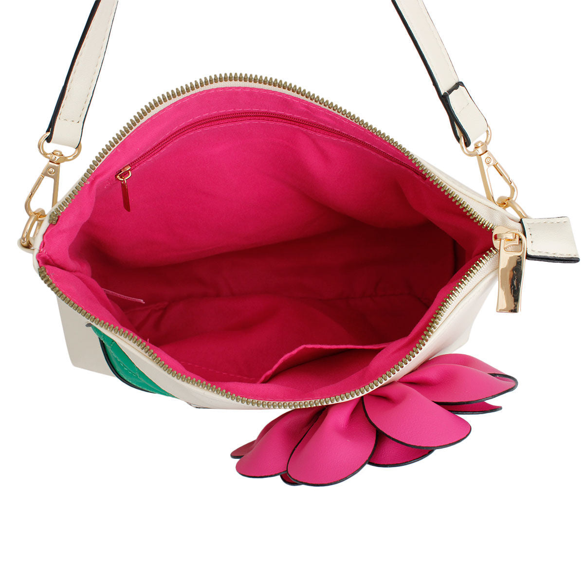 Fuchsia Flower Clutch Crossbody