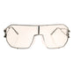 Hematite 80's Square Clear Glasses