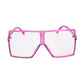 Purple Clear Oversized Square Glasses