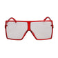 Red Clear Oversized Square Glasses