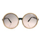 Purple Tint Lens Round Rhinestone Sunglasses