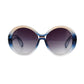 Blue Gradient Round Sunglasses