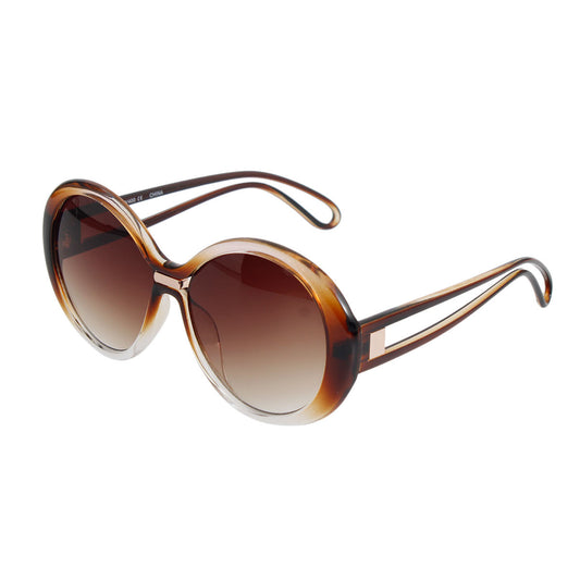 Brown Gradient Round Sunglasses