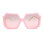 Pink Retro Square Butterfly Sunglasses