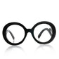 Black Round Designer Clear Glasses