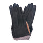 Black Fur Color Cuff Smart Gloves