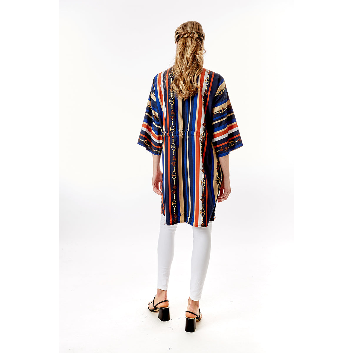 Navy Stripe Designer Horsebit Cover Up