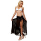 Black Sheer Beach Wrap Skirt