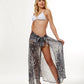 Gray Leopard Sarong Beach Skirt