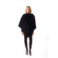 Black Stripe Fur Poncho
