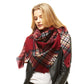 Burgundy Plaid Square Blanket Scarf