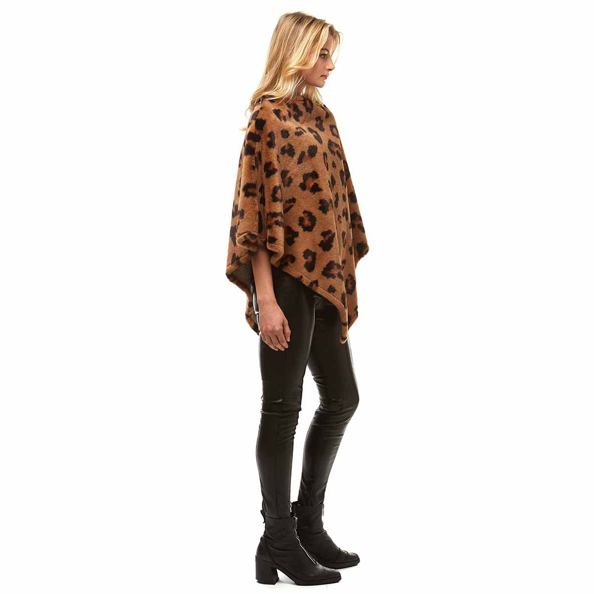 Brown Leopard Fur Poncho
