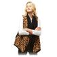 Brown Leopard Black Sherpa Vest
